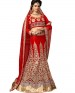 wedant FAshion Wedding Heavy Work Dulhan Collection Self Design Lahengha Choli Red